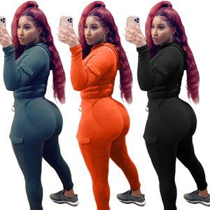 Sporty Two Piece Set With Hoodie